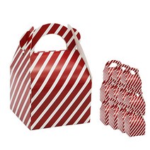 도나앤데코 손잡이 스트라이프 답례품상자 12p 세트, 레드, 1세트