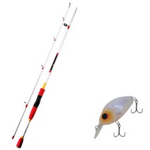 아피스 베스 게임 XT 루어 낚싯대 화이트 + 다미끼 디씨-100 하드 베이트 루어 55mm 269T ORANGE SPOT PEARL, 1세트