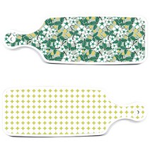 로엠디자인 원형 패턴 파스텔 연두보드 서빙 도마 2p 세트, 원형패턴파스텔연두보드, 플라워회색보드, 1세트