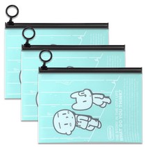 투영디자인 뭉크 지퍼백 파우치 S, 민트, 3개입