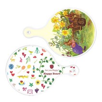 로엠디자인 서빙 원형 도마 보드 2p 카사로메오화단 세트, 카사로메오화단, 해피, 1세트