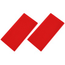 블럭마트 주방 드라잉매트 식기 컵 건조매트 30 x 15 x 1 cm, 레드, 2개입