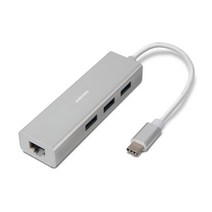 유니콘 C타입 유선랜 어댑터 노트북용 + USB 3.0, TH-300GH