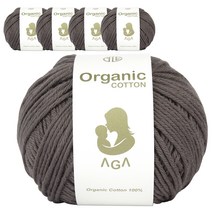 연일섬유 오가닉 코튼 아가 면 뜨개실 5p, 쥐색