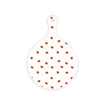 로엠디자인 서빙 도마 보드 원형, 다홍사과패턴, 1개