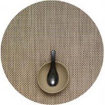 칠리위치 테이블 매트 RO 바스켓 위브, 라떼, 지름 38cm