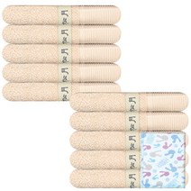 송월타월 뉴명품 수건 베이지 10p + 에어샤워 랜덤 발송, 혼합 색상, 1세트