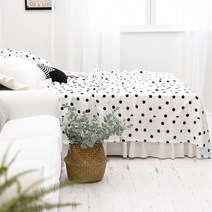 벨라이프 심플도트 인견 여름이불, 화이트 + 블랙