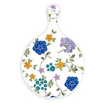 로엠디자인 양면 원형 서빙 도마 보드 로맨틱블루floral화이트, 쿠키, 1개