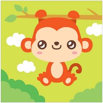 아이러브페인팅 아기 12간지 DIY 명화그리기 20 x 20 cm, 원숭이