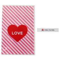 황씨네도시락 하트 속포장 봉투 핑크 100p + 카네이션 스티커 띠지 100p, 1세트
