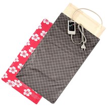 AMC 황토 쑥 맥반석 프리미엄 찜질기 + 커버 2p, AMC-300(극세사 그레이, 핑크)