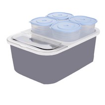 오션웰리빙 3kg 쌀통 + 잡곡통4P 세트, 그레이