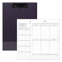 데얼스 클립보드 + A4 스케줄러 먼슬리 + 위클리, 딥퍼플