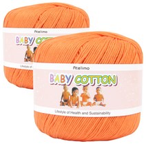 베이비코튼 뜨개실 2p, 17 주홍, 2개