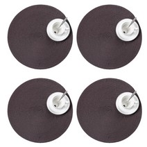 앤티스 주방용품 원형 테이블 매트 4p, 블랙, 지름 38cm