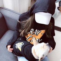 노랜드 CRAY 후드 강아지 + 견주 커플옷, 블랙