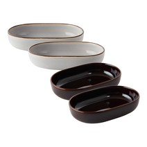 아티젠 FS 퍼플 타원볼 18cm 2p + 그레이 18cm 2p, 혼합 색상, 4개입