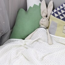 오즈맘 유아 면 이중거즈 여름 블랭킷이불 소 70 x 90 cm, 도트 브라운