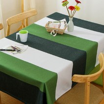 슈퍼식스 3색 스트라이프 린넨 식탁보, 혼합 색상, 100 x 140 cm