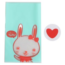 황씨네도시락 비접착 야미봉투 토끼 100p + 하트 스티커 100p, 1세트