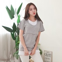 메르 반팔 수유레이어드티셔츠