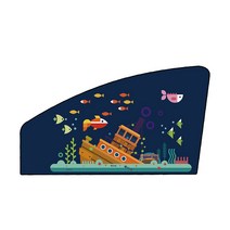 앤티스 차량용 그늘막 동화 커튼 조수석, 깊은바다, 1개