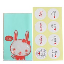 황씨네도시락 비접착 야미봉투 토끼 50p + 연인 메시지 스티커 화이트 50p, 1세트