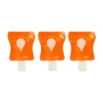 DM 알럽홈 휴대용 미니 실리콘 공병, 오렌지, 3개입