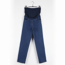 엠오엠 임산부 통통 배기 청팬츠 듀얼심리스복대