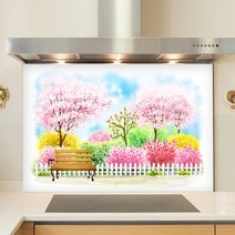 키친아트갤러리 주방아트보드 봄꽃풍경, 1개