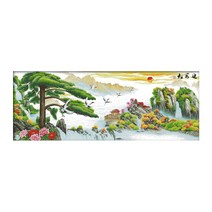 ZKF 십자수 DIY 세트, 1세트, 행운을 부르는 소나무 그림 A