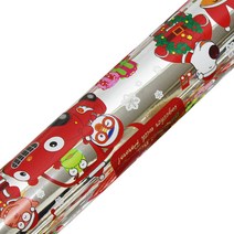 뽀로로 크리스마스 포장지, 은색, 1개