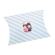 황씨네도시락 반달상자 스트라이프 블루 20p + 새해복 스티커 소년소녀 20p, 혼합 색상, 1세트