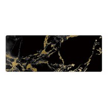 DM 알럽컴 마블 쉐입 장패드 90 x 40 cm, 블랙 + 골드, 1개