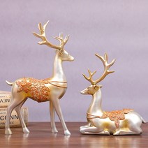 TP 홈인테리어 북유럽 사슴 조각상 2p, 실버