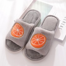 DM 알럽홈 과일자수 여성 거실화, 그레이