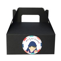 황씨네도시락 핸들상자 블랙 소 10p + 새해복 스티커 한복소년 10p, 혼합 색상, 1세트