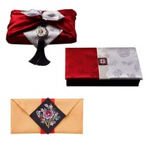 팔복상회 예단함 현금예단함 홍색 + 예단비봉투 황금색, 혼합 색상, 1세트