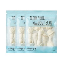 ThinkYourDogTeeth 반려견 우유껌 6개입, 소가죽, 3개입