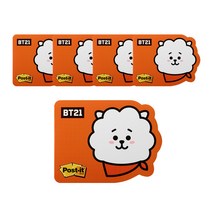 쓰리엠 포스트잇 강한점착용 모양노트 654 BT21, RJ, 5개입