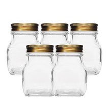 홈앤라이프 사각유리병 250 금속골드캡, 250ml, 5개입