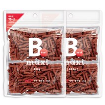 맥시 대용량 반려견 간식 800g, 비프 져키 맛, 2개
