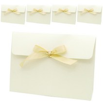 도나앤데코 이브 리본장식 선물백 5p + 연브라운 리본, 아이보리, 1세트
