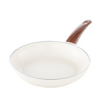 벨기에 그린팬 우드비화이트 세라믹 크림 프라이팬 인덕션 IH, 28 cm, 1개