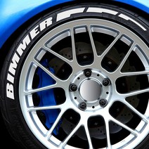 그리븐 비머 타이어 레터링 스티커 BMW TR013, 화이트, 4개입