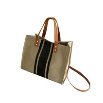 클로이 사각 세줄 통에코백