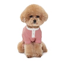 베니즈 스트라이프 헨리넥 티셔츠, 레드