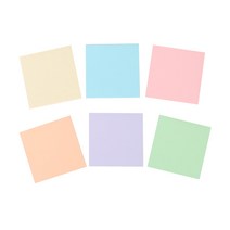 톡톡팬시 컬러 떡메모지 파스텔 6종 세트, 혼합 색상, 1세트