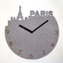 다니우드 파리 이니셜 넘버 블랙바늘 벽시계, 진그레이